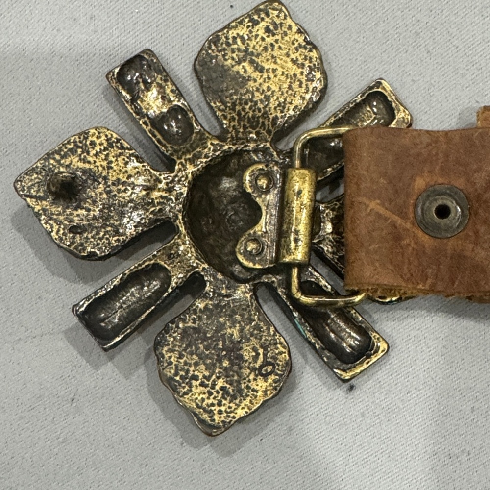 **Statement Belt Heavy Solid Brass & Copper Buckl… - image 5